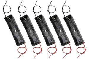 PNGKNYOCN 18650 Clip de batería 1 Ranuras 3.7 V Plástico 18650 Caja de Almacenamiento de batería Caja con Cables Negros y Rojos KANGPING para batería 18650 con Cable de conexión (Paquete de 5)