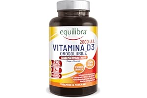 equilibra, Vitamina D3 2000 UI, 270 Compresse, 50 mcg per Compressa, Orosolubile, per il Benessere di Ossa e Muscoli, Supporto al Sistema Immunitario, Vegetariano, Senza Glutine, Senza Lattosio