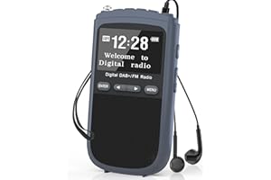 RYCHI Portable DAB Radio, Mini DAB/DAB+ and FM Radio, Rechargeable Battery, Earphone Included, Small Digital Pocket Radio with LCD Display, Dual Alarm, Sleep Timer, Wire Antenna, Key Lock