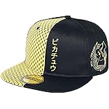 Pokemon Pikachu Snapback Cappellino da Baseball Nero, Taglia Unica Regolabile