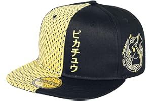BIOWORLD Pokemon Pikachu Snapback Casquette de Baseball Noir Taille Unique réglable