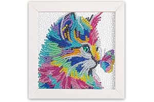 OSLEY Diamond Painting Kinder Set, 5D DIY Cartoon Diamant Painting Bilder, 15x15cm Leinwand und mit 18x18cm Bilderrahmen für Kinder und Mädchen, Erwachsene geeignet