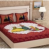 UBANIA COLLECTION-We believe in customers satisfaction® 100% Cotton Jaipuri Traditional King Size Double Bed Bedsheet with 2 Pillow Covers
