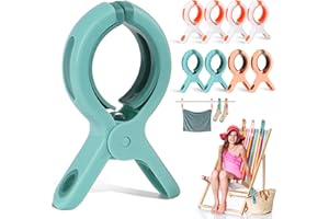 ‎RVLZKCPG 8 Stück Wäscheklammern Groß, Handtuchklammern für Strandliegen, Stabil Strandtuch Klammern, Winddicht Große Klammern, Wäscheklammer für Tägliche Wäsche, Badetuch, Bettwäsche, Dicke Kleidung
