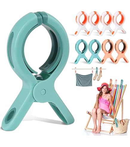 Mollette Da Bucato Grandi - 14 Pezzi, Clip Antivento Per Asciugamani, Teli Spiaggia, Coperte - Foto 2