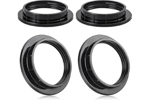 DiCUNO Anneau à vis E27 pour douille de lampe, Anneau à vis résistant à la chaleur pour abat-jour ou abat-jour en verre, 39MM, Support de lampe en plastique Noir, Lot de 4