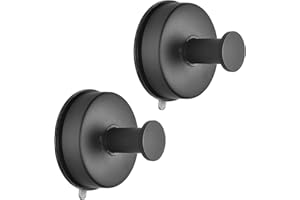 JOMOLA Suction Cup Hooks, Wall Hooks, Towel Hooks, Suction Hooks, Adhesive Hooks, No Drilling, Suction Hooks, Extra Strong Bathroom Hooks, Self-Adhesive Shower Hooks, Rustproof Stainless Steel, Matte
