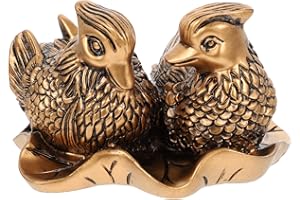 HOMSFOU Feng Shui mandarynki kaczki figurka para kaczka statua chiński juan yang rzeźba vintage dekoracje do pokoju prezent ślubny do domu biura samochodu