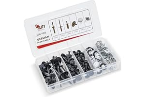 T&M TECHNICS® Kit Complet de Clips de Fixation en Plastique pour Auto – Lot de 100 Rivets, Agrafes et Fixations pour voiture allemande – Carrosserie & Garnitures de Voitures - GERMAN Pocket Box 5