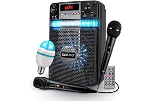 KoolStar Bafle Karaoké Enfant LED ADO Party 400W Batterie 2 MICROS + Application Smartphone USB/Bluetooth