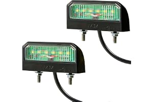 D-TECH 2 st LED-registreringsskylt för släpvagn, 12 V, 24 V, universell, IP67, vattentät, kallt vitt ljus, med monteringsskru