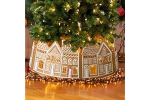 PNETERG Casa en el árbol de navidad, falda de árbol de navidad, falda de anillo de árbol de navidad blanca, falda de árbol de navidad LED para fiesta de navidad en familia árbol de navidad regalo decantante