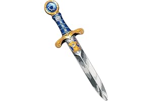 Liontouch Mini Lion Toy Sword For Kids, Blue | Medieval Pocket Dagger With Gemstone For Pretend Play In Durable Foam | Safe Weapons & Knight Costume Accessories For Toddler Boys’ Dress Up & Cosplay