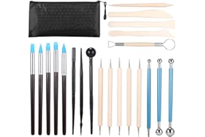 FORNORM - Juego de 22 herramientas de modelado de arcilla polimérica, herramientas de modelado, herramientas de cerámica, herramientas de escultura, para bricolaje, modelismo, talla