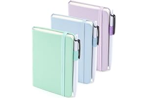 ‎FEELA feela Notizbuch A6, 3 Stück Notizbücher Set, Journale Buch Bulk mit 3 Gelstiften schwarz, 80 GSM, 112 Seiten, 8,89x13,97cm, Mini Notizblock Set geeignet für Büro und Schule, Notizheft mit 3 Farben