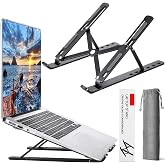 Portable Table Stand 6 Angles Adjustable, Aluminum Ventilated Cooling Stand Laptop Foldable, Multiple Angles Laptop Stand (Bl