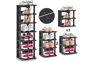 ZLPBAO Étagère à Chaussures 7 Niveaux, Empilable Meuble Chaussure en Plastique Rangement Chaussure pour 7 Paires, Boite Peu encombrante Porte Porte Chaussures pour Entrée, Salon, Chambre, Dressing