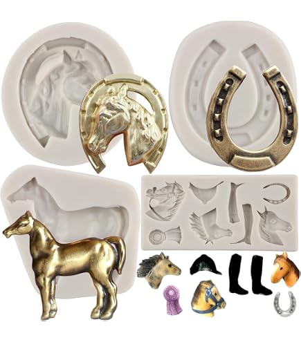 3x Pferd-Silikonformen – Hufeisen, Stiefel, Sattel Für Schokolade & Fondant, Hitzebeständig