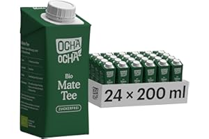 ‎OCHA OCHA Mate Tee Bio - To Go trinkfertig & zuckerfrei - 24x200ml - Blumiger Geschmack der Erva Mate - zero Kalorien - 100% pur und frisch gebrüht - Fair - koffeinhaltig