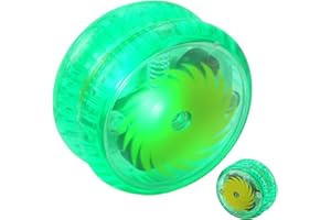 SRV HUB Plastic Light up Yoyo for Kids Dual Purpose Professional Loop Responsive High-Speed Yoyos with Sturdy String Children Indoor Outdoor Green Yo-Yo Sports Juggle Toys for Beginners Tricks & Fun 5.5cm