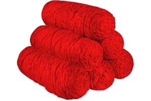 YCFAN Chenille Yarn Chunky Yarn for Knitting,6Pcs x 100g Soft Chunky Wool for Beginners Adults,Wool for DIY Hats Blankets Scarves(6,Red)