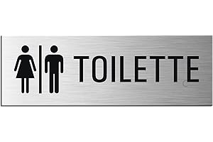 OFFORM DESIGN Targa autoadesivo in alluminio - Toilette Donne e Uomini | 240x80 mm | No.25086-S