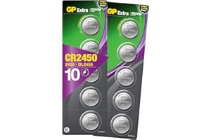 CR2450 Battery 3V Lithium Pack of 10 Batteries by GP Batteries Type CR2450 Cell Size Super Alkaline Extra Batteries ideal for: Toys/Radio's/Garden equipment
