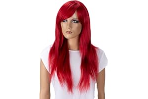‎CAISHA CAISHA 60cm Langhaar Perücke Romy Fashion Wig Cosplay Glatt Rot FZ505i