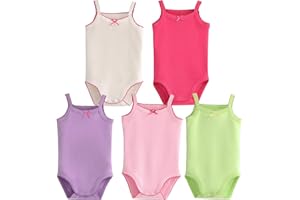BLUELEYU Lot de 4 grenouillères sans manches en coton unisexe pour bébé