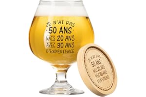 KAAYEE Verre À Bière 50 Ans Anniversaire Homme 1975, 17oz - Cadeau pour Papa, Grand-Père, Tonton, Frère, Mari, Collègue, Copain, Amie