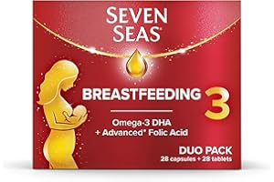 Seven Seas Breastfeeding, Postnatal Vitamins With Omega-3 DHA To Support Your Baby's Brain And Vision¹, Advanced* Folic Acid, Iron, Vitamins D, B6 And B12, 28 Tablets plus 28 Capsules, 4 Weeks Supply