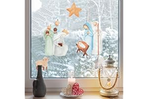 Stickerscape Christmas Window Stickers (Nativity Scene) | Christmas Window Decorations to Create a Winter Themed Display | Reusable, Re-positionable and Cleanly Removable