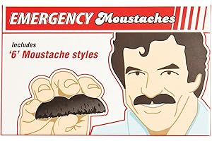 SPINNING HAT Gift Republic - Notfall-Schnurrbart | 6er-Set Notfall Schnurrbart | Fake Bart | Schnurbart kleben | Bart Kostüm | Schnurbart zum Aufkleben | Geschenk an Halloween, Karneval, Fasching, Partys