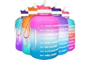 BuildLife Water Bottles with Straw - 2.2 Litre Gym Drinks Bottle Time Marked Daily daily Motivational Half Gallon Water Bottle for Fitness Sports Outdoor (2.2 Litre, Pink Blue Gradient)