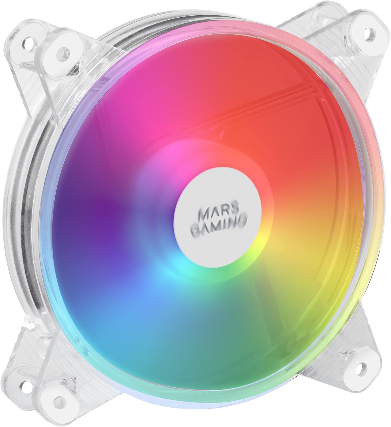 Mars Gaming MFD, Ventilador 120mm CHROMA RGB Dual Automático, Ultra Silencioso 14dB, Conexión Molex 4PIN, Sistema Antivibraciones, Transparente