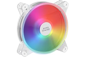 Mars Gaming MFD, Ventola 120mm RGB, Ultra Silenziosa 14dB, Molex, Trasparente