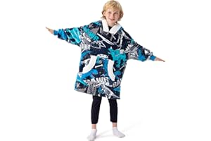 Winthome Oversized Blanket Hoodie for Kids Boys Girls, Super Soft Warm Fleece Sweatshirt Blanket Hoody