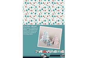Clairefontaine 354598C - Paquete de 40 hojas de cartón decorativo 25 x 35 cm, 160 g, colores surtidos Navidad