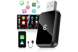 WityEye Adattatore Android Auto Wireless e Carplay Wireless 2 IN 1, Bluetooth V5.3 Connessione Stabile, 5.8GHz WiFi/USB C/A Trasferimento Dati Veloce, per Apple iPhone iOS 10+, Android 11+