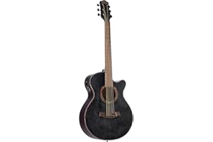 Red Hill Western Vintage Elektrische Gitarre, Mini Jumbo Cutaway, Schwarz, mit PS-400T Pickup System
