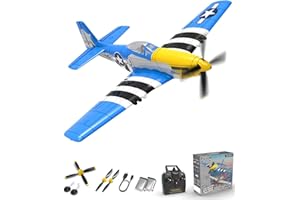VOLANTEXRC Remote Control Aircraft 4-CH RC Plane Ready to Fly P51 Mustang Radio Controlled Plane for Beginners with Xpilot Stabilization System, One Key Aerobatic (761-5 RTF)