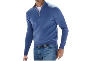 enaamiaz Uomo Maglione Pullover Mezza Zip Maglioni Collo Alto Maniche Lunghe Invernale Slim Fit Basic in Cashmere Lavorato a Maglia Elegante Tinta unita Sweater Classico Morbido Taglie forti