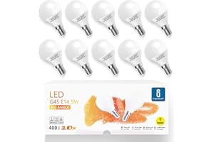Aigostar E14 LED Birne 5W, Warmweiss 3000K, 420 Lumen, Lampe G45 Leuchtmittel E14, 180 Grad Abstrahlwinkel, Nicht Dimmbar - 10er Set
