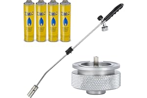 Z.M.C ZMC - Herbicida de 2,5 kW + 4 cartuchos de gas de 330 g, incluye adaptador para rosca europea, quemador de malas hierbas con encendido piezoeléctrico, dispositivo de combustión con potencia de llama