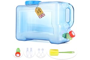 Starnearby 10/15/18/20/22L Water Container with Tap, Portable Plastic Water Bucket with Tap, Easy Clean BPA-Free Drink Water Carrier, for Camping Outdoor, Party, Van, RV, School, Hospital, Emergency