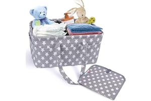 SOKIDS Nappy Caddy Organiser As A Newborn Nursery Organiser |10 Invisible Pockets | Nappy Changing Mat | Large Baby Nappy Caddy (Nappy Caddy & Changing Mat)