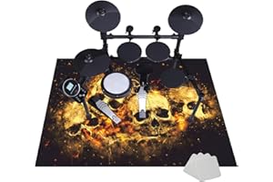JaevKwzy Alfombra para Bateria Acustica Alfombra Bateria Electronica Alfombra de Tambor Electronica Alfombrilla Insonorizada Batería de Jazz Alfombras Rectangulares Antideslizantes 110 x 80 cm