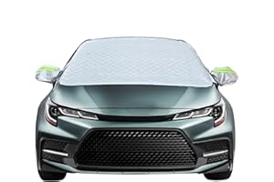 COXZD Car Windscreen Sun Shade Universal Size UV Front Window Cover Magnetic Car Windshield Sun Shade Outside with Side Mirror Cover Sun UV Dust Water Frost Snow Resistant in all Weather (148x116cm)