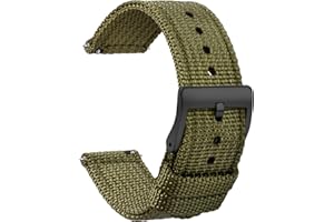 TStrap Nylon Uhrenarmband 20mm - NATO Stil Armband Weiches Schwarz Schnellverschluss Uhrband – Canvas Militär Uhrenarmbänder Herren und Damen – Smart Uhrenarmband - 18mm 20mm 22mm 24 mm