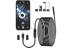 BUICXJKZ 1920 HD Endoskopkamera mit Licht - Wasserdicht IP67, 8 LEDs, 5m Kabel für Android & iOS Tablet, iPhone, iPad, Samsung